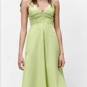 Zara Green Poplin Dress